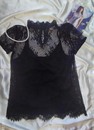 Женская черная блузка1 фото