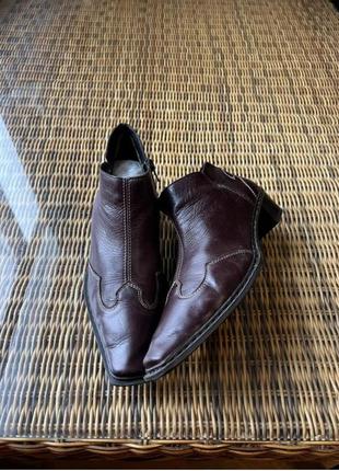 Зимние ботинки кожаные rieker оригинальные коричневые на каблуке2 фото