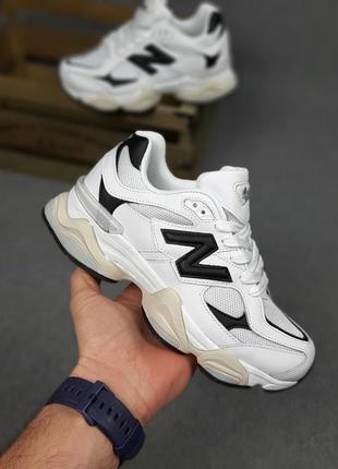 Жіночі літні замшеві кросівки new balance 9060 білі з чорним кросівки нюбеланс 9060 для дівчини