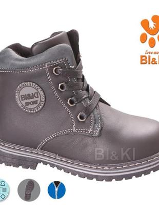 Черевики biki для хлопчиків шкіра black р. 28-30