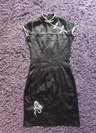 Маленькое черное платье в китайском стиле, разм. s2 фото