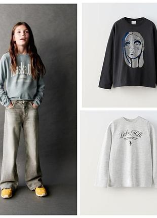 Трикотажный реглан лонголив для девочки zara