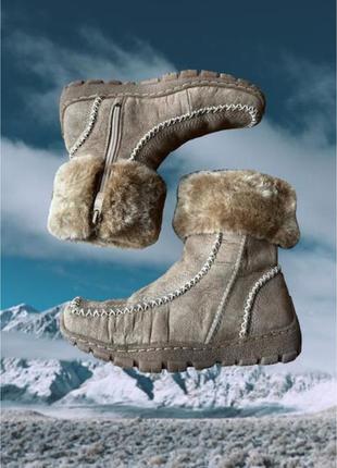 Зимние сапоги greenland оригинальные бежевые с мехом