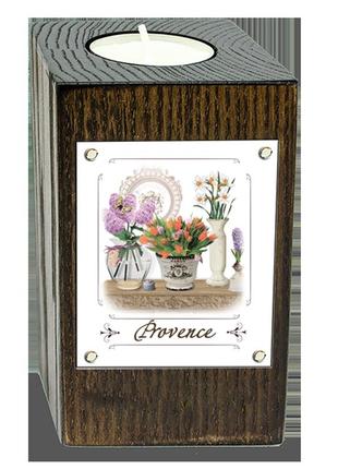 Декоративний підсвічник з металевою вставкою "прованс" - "букет тюльпанів" 6 10 см1 фото