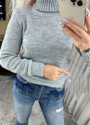 Женский теплый базовый&nbsp; свитер «люсия»8 фото