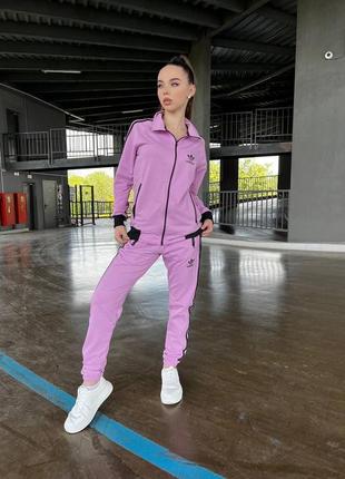 Жіночий рожевий спортивний костюм женские спортивный костюм adidas2 фото