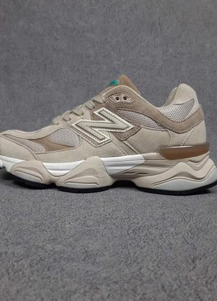 Женские летние замшевые кроссовки new balance 9060 бежевые кроссовки нюбеланс 9060 для девушки5 фото