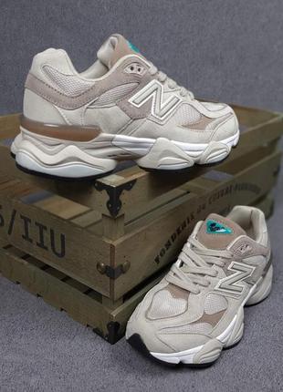 Женские летние замшевые кроссовки new balance 9060 бежевые кроссовки нюбеланс 9060 для девушки7 фото