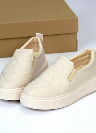 Туфли лоферы слипоны на высокой подошве платформе танкетке массивной