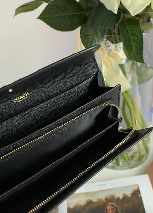 Кошелек coach signature pvc slim envelope wallet black/brown5 фото