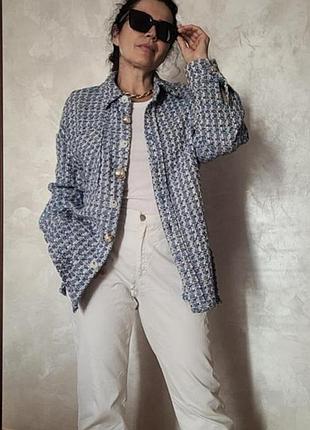 Рубашка кардиган хлопок жакет твид теплый