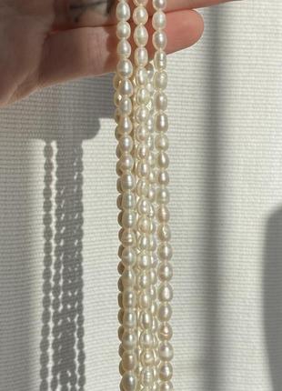 Ожерелье из белых классических жемчужин6 фото