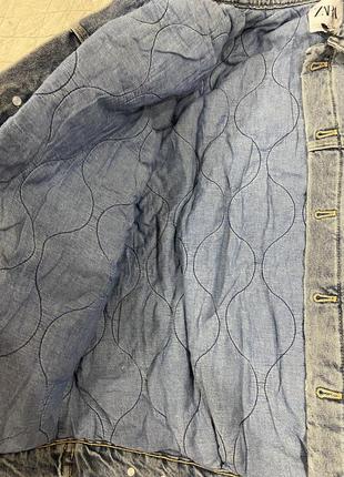 Тепла утеплена джинсова куртка джинсовка zara2 фото