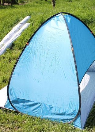 Палатка пляжная двухместная самораскладывающаяся 150*165*110 см синяя3 фото
