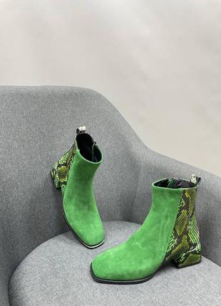 Стильні шкіряні черевики рептилія2 фото