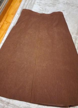 Шикарная замшевая юбка, коричневого цвета 48-50 размера