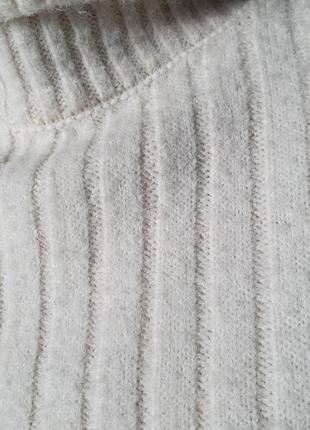 Молочный теплый удлиненный свитер туника ангора4 фото