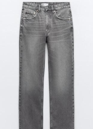 Джинсы zara high-rise straight-fit