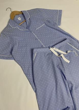 Коттоновая пижама в горошек5 фото