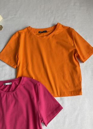 Яркие футболки котоновая, базовые от zara, яркие цвета3 фото