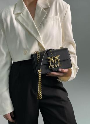 Сумка pinko mini love bag one simply black/gold9 фото