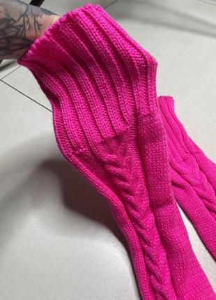 Нові вовняні гетри панчохи носки жіночі рожеві7 фото