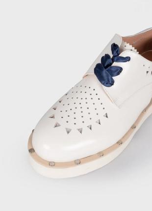 Кожаные итальянские 🇮🇹 белые туфли на толстой подошве twin set 37-38 размер6 фото