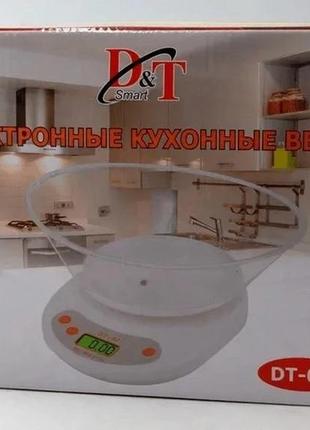 Весы кухонные с чашей dt smart dt-02 белые2 фото