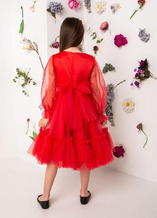 Сукня святкова червона фатин3 фото