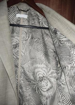 Льняной пиджак в полоску mango (100% лен, стиль old money)7 фото
