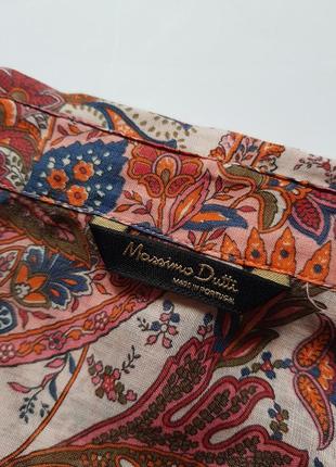 Стильная качественная рубашка рамы massimo dutti оригинал, органическая рубашка из крапивы, блуза с принтом4 фото