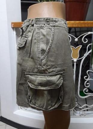 Джинсовая брендовая юбка карго3 фото