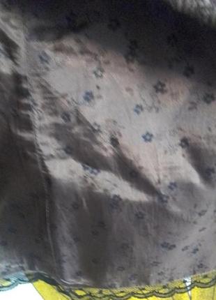 Юбка с завышенной талией kookai коричневая с тканым узором елочка2 фото