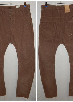 Вельветові джинси із заниженим кроковим швом mqt denim