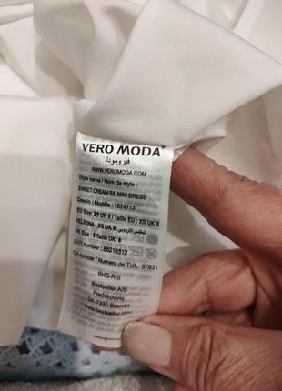 Роскошное шелковое платье м воланом и бисером по горловине vero moda xs8 фото