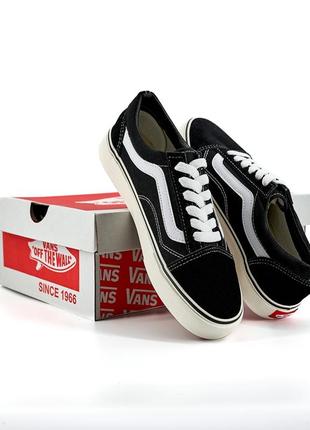 Vans old skool classic black white (молочная подошва)7 фото