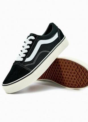 Vans old skool classic black white (молочная подошва)6 фото