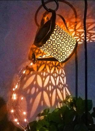 Светильник подсветки декор лейка на солнечной батарее