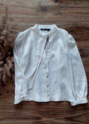 Изысканная блузка блуза с пуговицами жемчужинами от zara6 фото