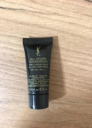 Yves saint laurent all hours foundation стойкий тональный крем spf 39