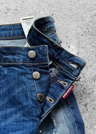 Dsquared2 men’s premium distressed blue white denim jeans преміальні джинси7 фото
