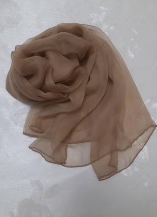 Невесомый воздушный шелковый шарф 100% шелк8 фото