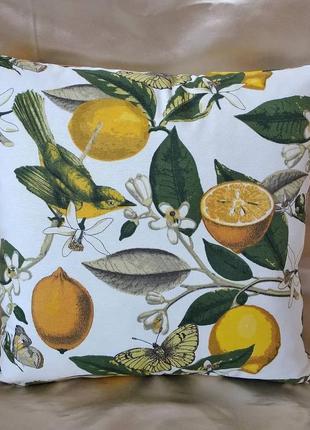 Декоративна наволочка з лимонами 35*35 см з водовідштовхувальної тканини