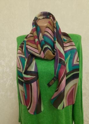 Яркий шоковый шарф 100% шелк2 фото