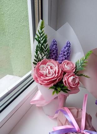 Бюджетные букетики из мыла3 фото