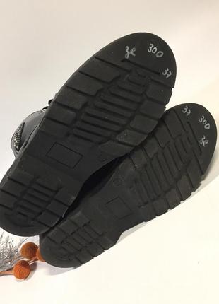 Черные женские ботинки черные шнурок и молния стелька 22 см. н418710 фото