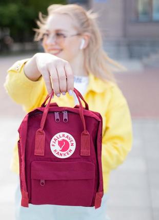 Рюкзак fjallraven kanken mini 7 l купити фьялравен канкен бордовий