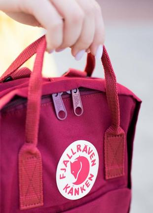 Рюкзак fjallraven kanken mini 7 l купить фьялравен канкен бордовый3 фото