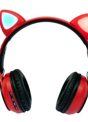 Наушники беспроводные накладные “wireless earphone st77m” красные, детские беспроводные наушники с ушками
