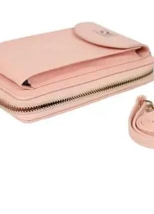 Женский кошелек-сумка wallerry zl8591 розовый4 фото